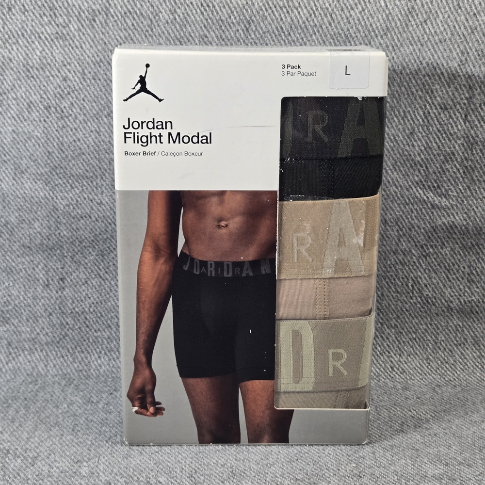 Jordan Flight Modal Boxer Briefs 3-Pack - Black, Beige, Gray | Size L